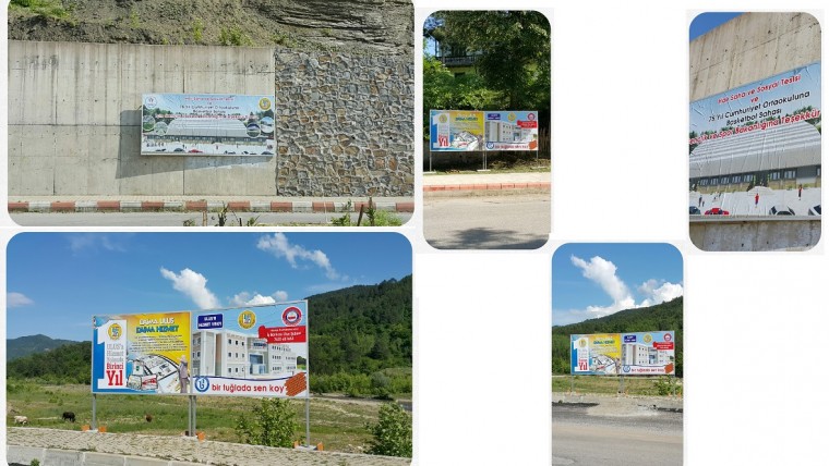 Tanıtım ve duyurular için Billboard lar asılıyor