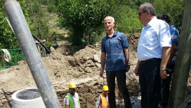 İller Bankası Bölge Müdürü Ensar AKTAŞ altyapı çalışmalarını Başkanımız ile yerinde inceledi