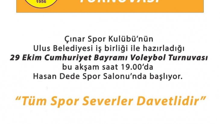 29 Ekim Cumhuriyet Bayramı Voleybol Turnuvası Başlıyor