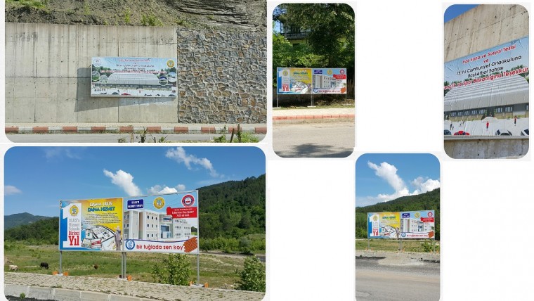 Tanıtım ve duyurular için Billboard lar asılıyor