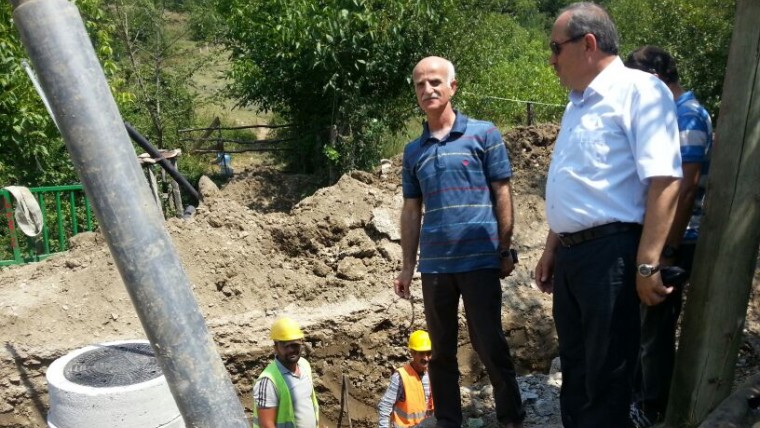 İller Bankası Bölge Müdürü Ensar AKTAŞ altyapı çalışmalarını Başkanımız ile yerinde inceledi