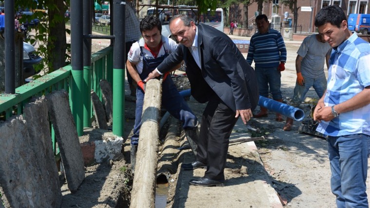 Şehir merkezinden geçen Asbest borular değiştirildi