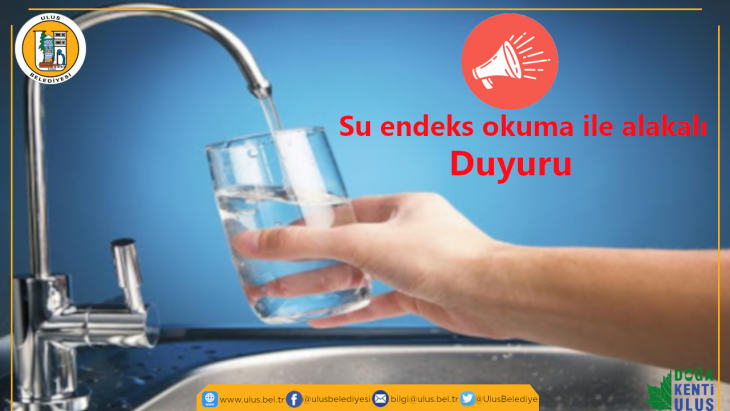 Su endeks okuma ile alakalı duyuru