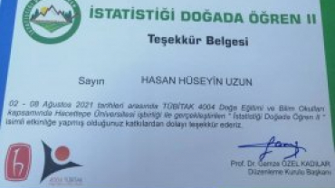 Belediye Başkanımız Sayın Hasan Hüseyin Uzun'a Eğitimciler Tarafından Teşekkür Belgesi Takdim Edildi